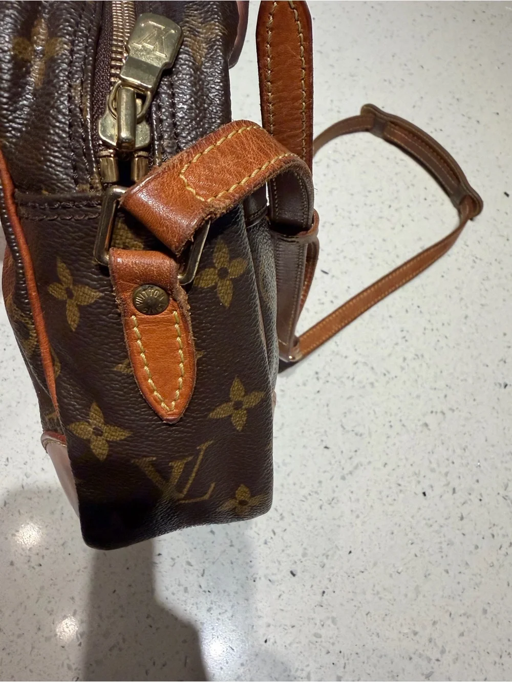 Louis Vuitton Monogram Crossbody Bag in Brown and Tan